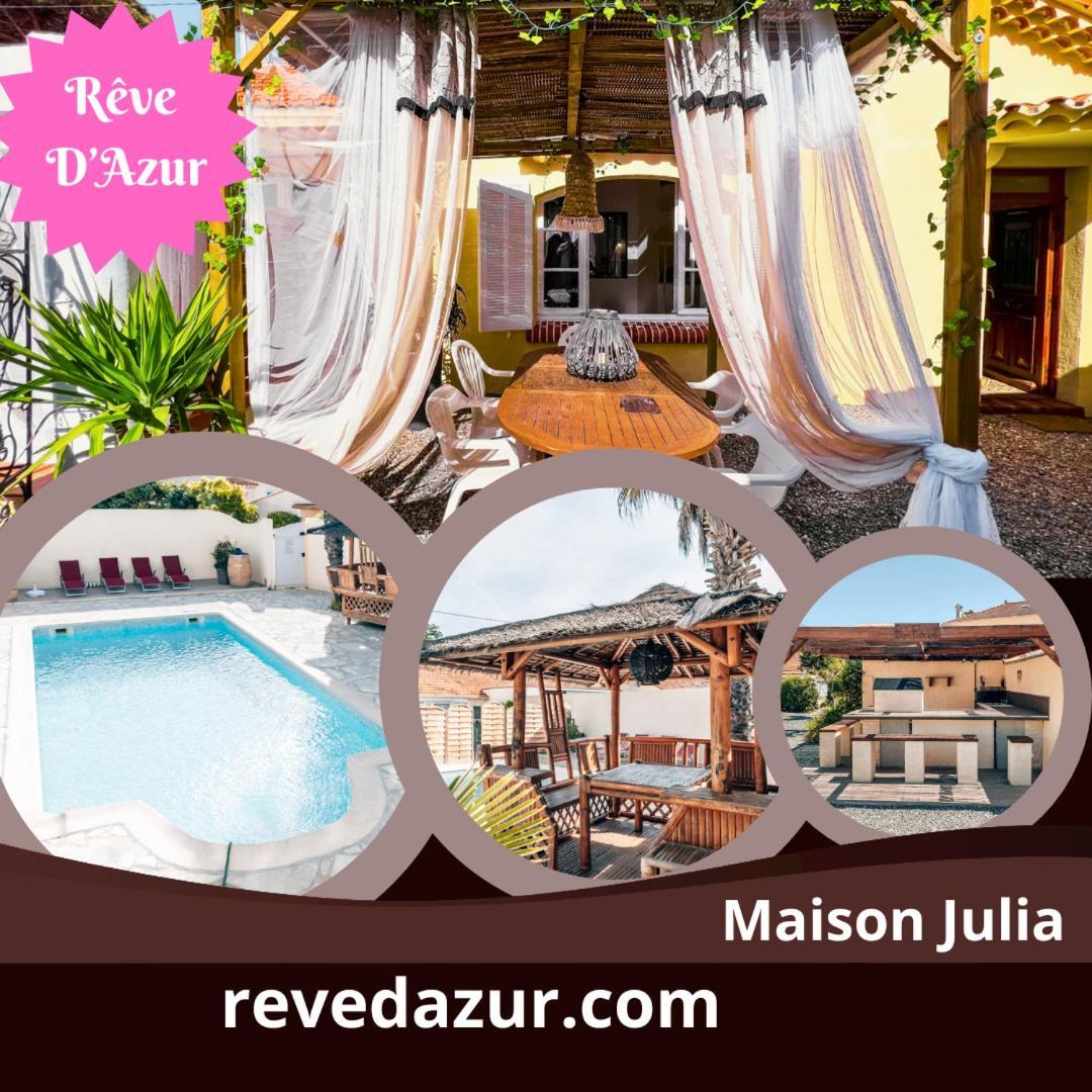 Reve D'Azur, 2 Chambres, Maison Julia En Bord De Mer A La Nartelle, Piscine Partagee, Parking & Terrasse Bbq, Wifi Et Draps Inclus Plage A Pied Sainte-Maxime Exterior foto